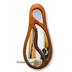 S609A Australian Red Cedar Freeform Mirror with Chrysocolla Inlays