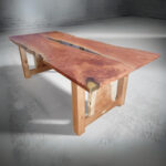 Modern timber boardroom table made from sister Queensland Maple slabs