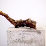 S703 Australian Red Cedar and Carved Gecko Sculpture