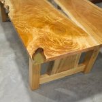 Detail of highly figured Queensland Maple timber showing shimmering fiddleback patterns