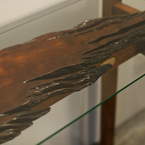 S808 Australian Scented Rosewood and Glass Top Console Table - Image 2