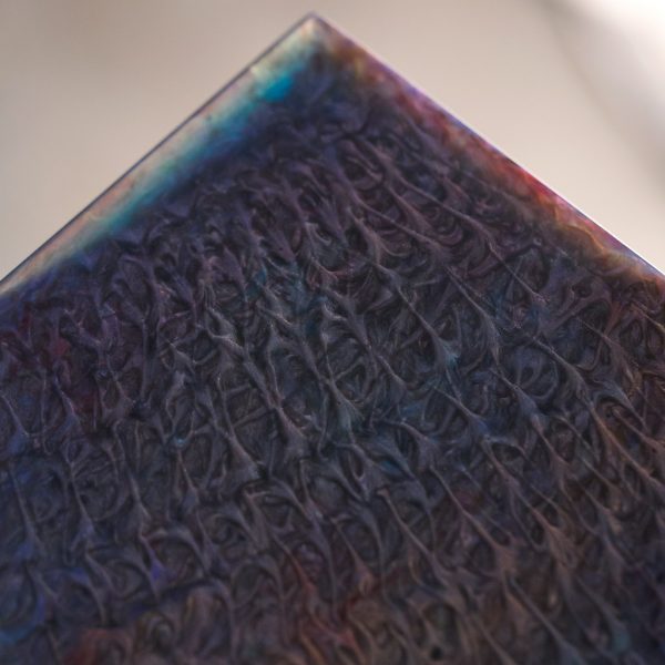 S849 "Rainbow Serpent" Camphor Laurel Console Table featuring Ripple Resin - Image 4