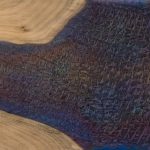 S849 "Rainbow Serpent" Camphor Laurel Console Table featuring Ripple Resin - Image 3