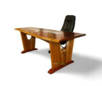 0910 Freeform Red Mahogany and Queensland Maple Desk - Image 3