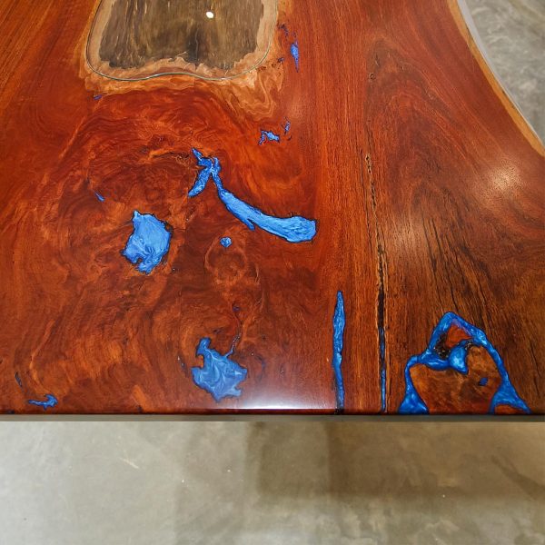 0910 Freeform Red Mahogany and Queensland Maple Desk - Image 2