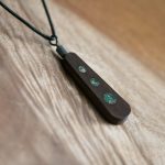 S4033-015 Ebony and Chrysocolla Amulet