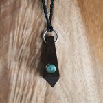 S4033-018 Ebony and Chrysoprase Amulet - Image 2