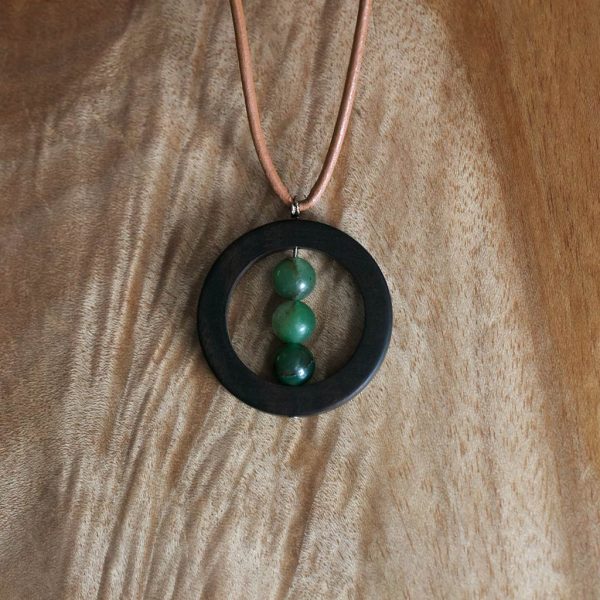 S4033-033 Ebony and Aventurine Amulet - Image 2