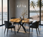 0231 "Sassy" Blackheart Sassafras Round Dining Table - Image 6